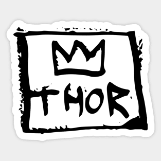 Thor Crown Doodle Black Sticker